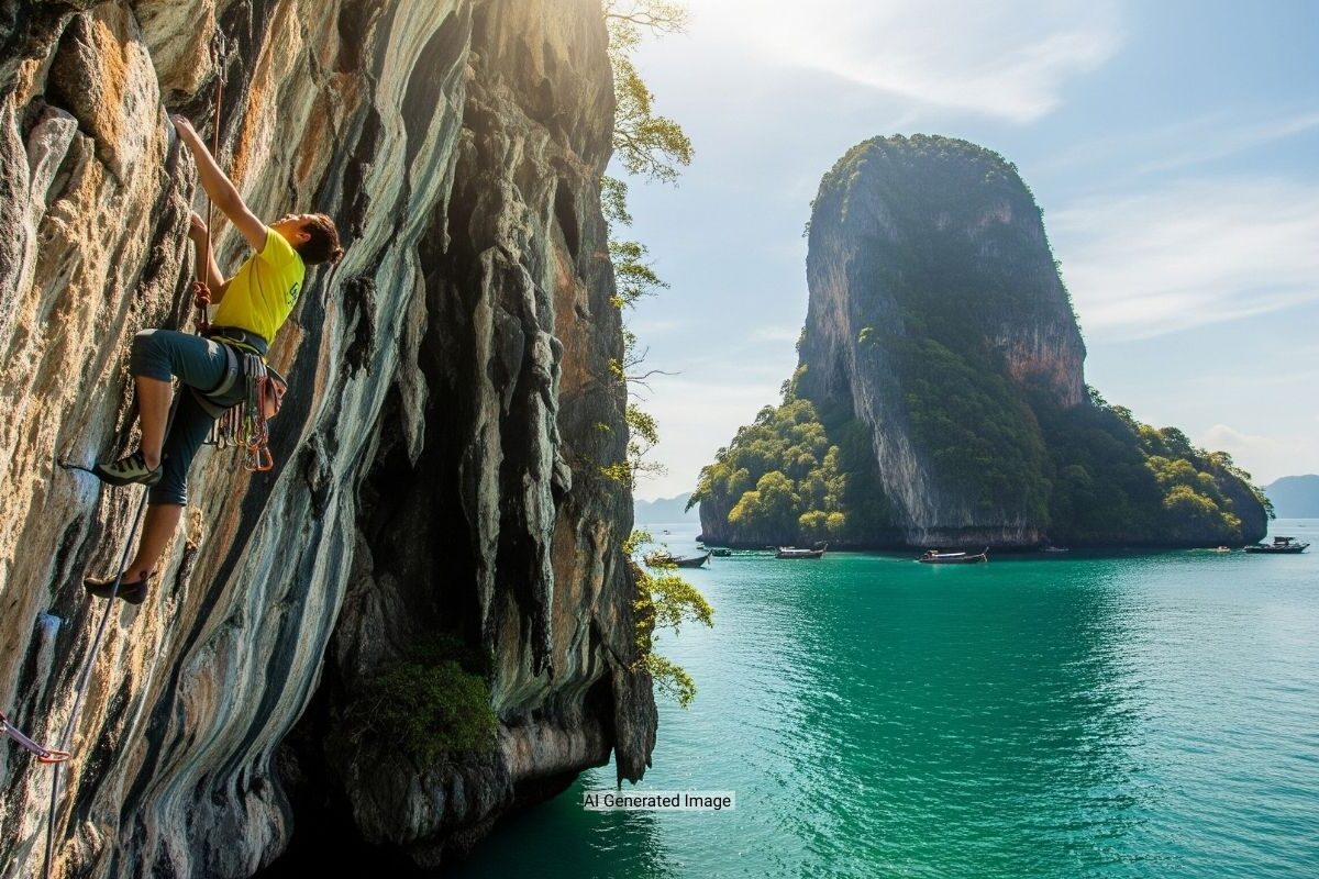 Rock Climbing at Railay Beach (Krabi)